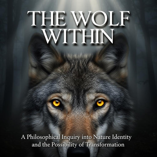 The Wolf Within book cover - wolf portrait with piercing golden eyes